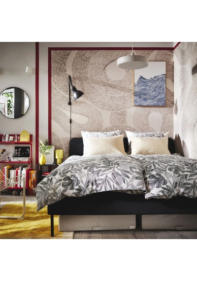 Ikea Brokdracena Tek Kişilik Nevresim Takımı 150 X 200 Cm Beyaz - Siyah