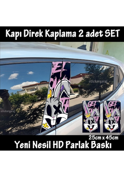 Rabbit Tavşan Folyo - 2kapı İçin 2adet Sticker Kaplama - Tuning Modifiye