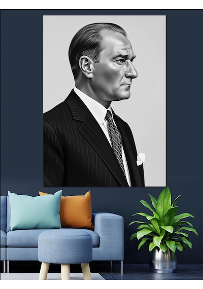 Ahşap Tablo Mustafa Kemal Atatürk'ün Fotoğrafı