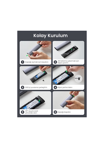 Ugreen M.2 Sata Ngff Ssd Usb 3.1 5 Gbps Disk Kutusu