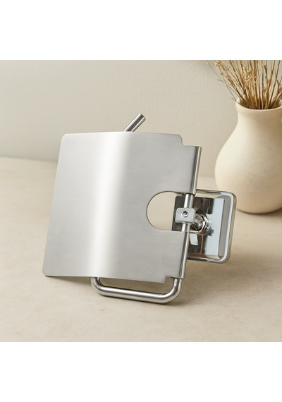 Geniş Kapaklı Metal Wc Kağıtlığı Yapışkanlı Montaj Çr