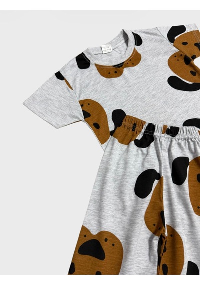 Aliş Kids Erkek Çocuk Pamuklu Gri Sevimli Köpek Desenli Kısa Kollu Şortlu Yazlık Pijama Takımı Aliş Kids Erkek Çocuk Pamuklu Gri Sevimli Köpek Desenli Kısa Kollu Şortlu Yazlık Pijama Takımı