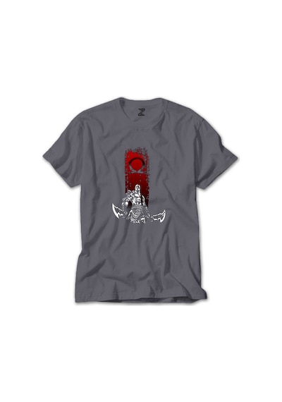 God Of War Kratos Logo Gri Tişört