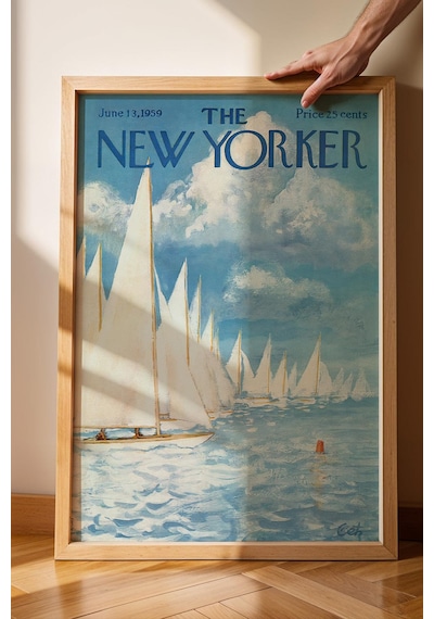 The New Yorker Çerçeveli Tablo June 13 1959 - Yelken Tablosu