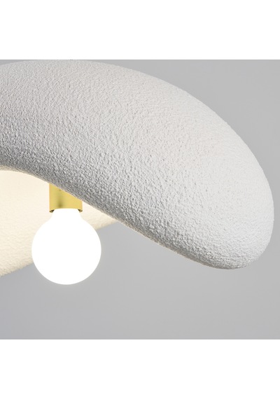 Voliny Büyük Beyaz Beton Modern Sarkıt Oturma Odası Salon Sarkıt Avize Beyaz