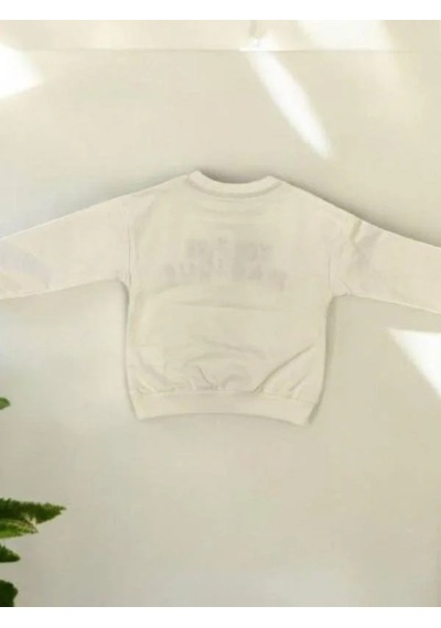 Kız Çocuk Nakışlı You Are Magique Yazılı Sweatshirt-14908 Ekru