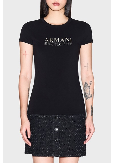 Armani Exchange Logolu Pamuklu Slim Fit Bisiklet Yaka T Shirt T Shirt Xw001837 Af16294 Uc001 Siyah