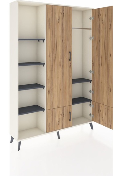 Arges Dolap 6 Raflı 4 Kapaklı Tek Askılı 132x30x195 Aytaşı-çam/antrasit Atlas Çam/antrasıt Arges Dolap 6 Raflı 4 Kapaklı Tek Askılı 132x30x195 Aytaşı-çam/antrasit Atlas Çam/antrasıt