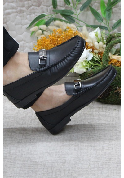 Pierre Cardin 25109 Siyah Hakiki Deri Erkek Babet Loafer Erkek Ayakkabı Siyah