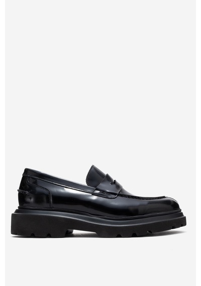 Dericlub Erkek Kalın Taban Loafer Gerçek Deri Fr 244453 Siyah