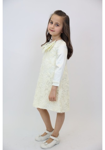 Xo Kids Kız Çocuk Elbise 3-10 Yaş 3911 Ekru