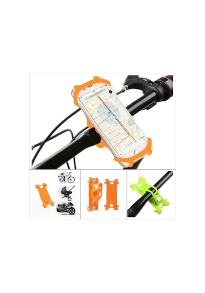 Bisiklet Telefon Tutucu Bike Holder Esnek 4.5-6 İnç Destekler Siyah