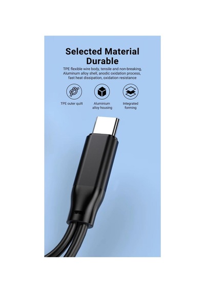 Ga50 2in1 Type-c 60w Pd Hızlı Şarj Ve Ses Aktarımı Kulaklık Aux Dönüştürücü İphone İle Uyumlu Alüminyum Kasa