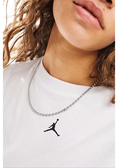 Nike Jordan Diamond Jumpan Women S Loose Fit Top T-shirt Kadın Bol Kalıp File Detaylı Tişört Beyaz