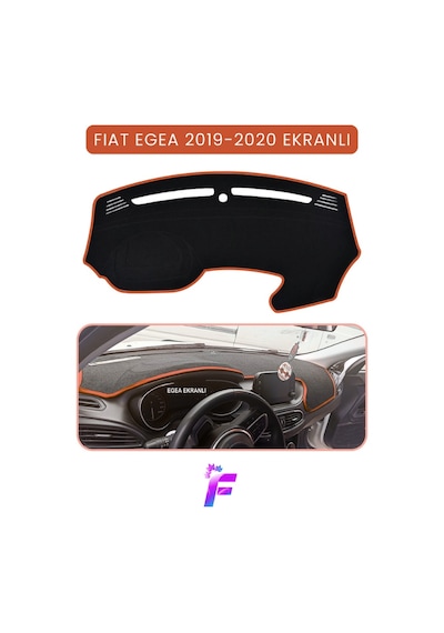 Fıat Egea 2019-2020 Ekranlı Uyumlu Torpido Örtüsü Çatlama Ve Isıya Karşı Tam Koruma Tb22