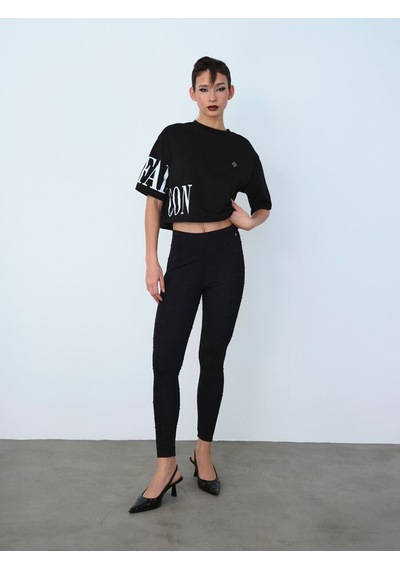 LOFT Oversize Kadın Tshirt K.kol Lf2036859 Q1.v1 Siyah LOFT Oversize Kadın Tshirt K.kol Lf2036859 Q1.v1 Siyah