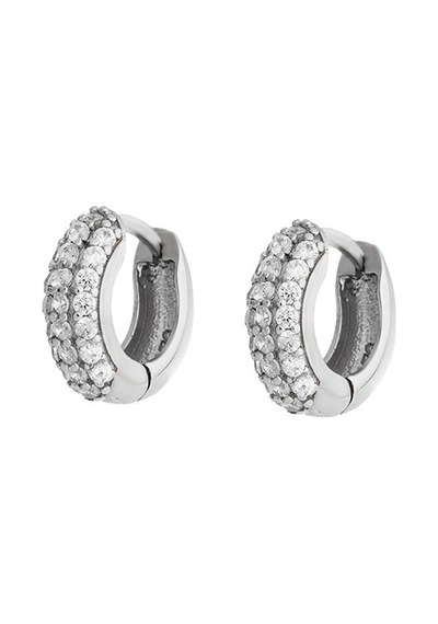 Tesbihane Starlight Diamond Zirkon Taşlı Halka Tasarım 925 Ayar Gümüş Küpe