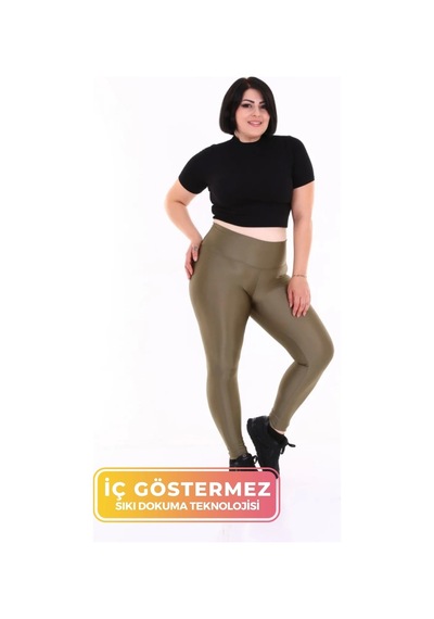 Enenstyle Fashıon Boutıque Yüksek Bel Toparlayıcı Sıkılaştırıcı Korse Push Up Özellikli İthal Dalgıç Tayt Haki
