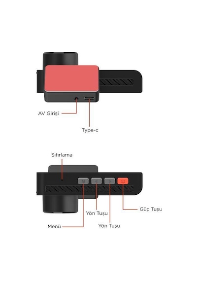 Lenovo R1/5369 Siyah 2k Wifi Araç İçi Dokunmatik Ön Ve Arka Araç Kamerası