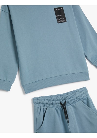 Koton 2'li Şort Sweatshirt Köpek Baskı Detaylı Pamuklu Mavi 4skb10389tk Mavi Koton 2'li Şort Sweatshirt Köpek Baskı Detaylı Pamuklu Mavi 4skb10389tk Mavi