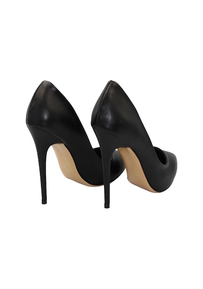 Celira Siyah Cilt Topuklu 10 Cm Kadın Stiletto Ayakkabı Siyah