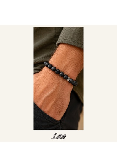 Lav Taşı Bileklik 8 Mm, Unisex, Elastik Çok Renkli