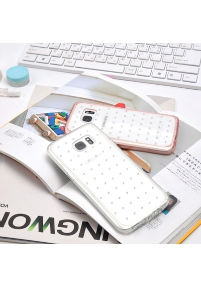 Ringke Noble Fusion Galaxy S7 Edge İle Uyumlu Taşlı Kılıf Extra Darbe Emici Snow Clear
