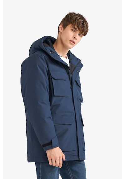 Defacto Su İtici Regular Fit Kapüşonlu Çift Cepli Fermuarlı Çıtçıtlı Mont F5701ax25wnnv175 Lacivert-nv175