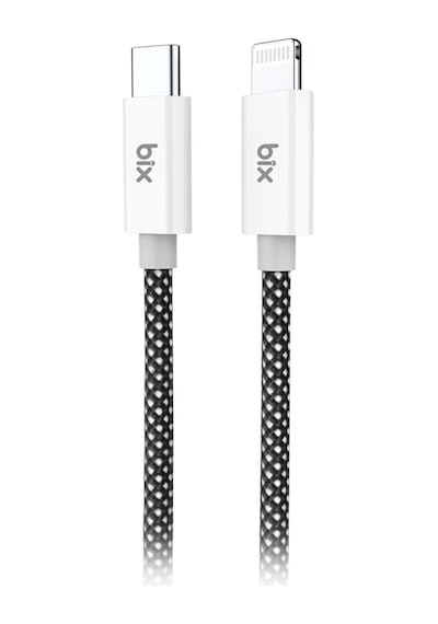 Bix T3cl Type-c To Lightning Apple Uyumlu iPhone 27w Örgülü Hızlı Şarj Ve Data Kablosu 1 Metre Siyah