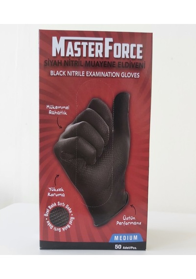 Masterforce Siyah Nitril Kalın Eldiven Medıum(M)Beden