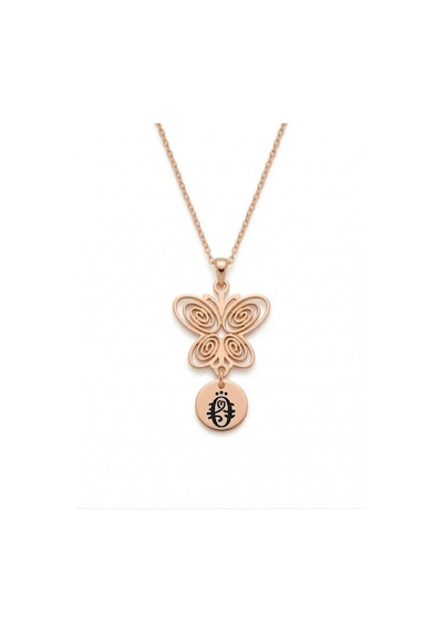 Füsun Model Nostaljik Gümüş Kolye - Rose Rose Gold