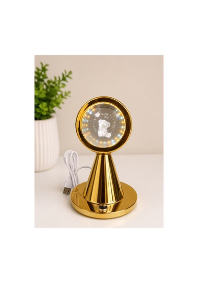 3d Kristal Led Masa Lambası Usb Şarjlı Dekoratif Gece Lambası, Altın Renk Altın Altın