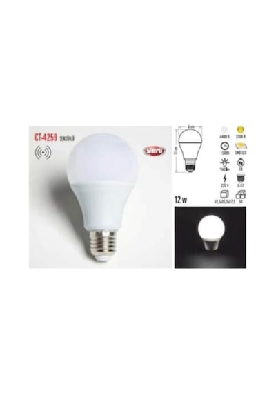 Ct-4259 Sensörlü Led Ampul 12w Standart