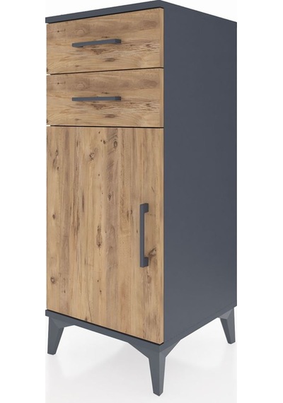 Hyperion Komodin Tek Raflı 2 Çekmeceli Tek Kapaklı 44x44x106 ... Antrasit