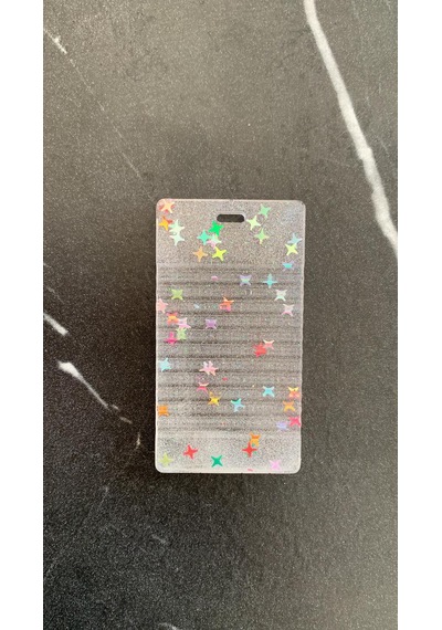 Tırtıklı Yıldız Glitterli Dikdörtgen Kitap Defter Ayracı Epoksi