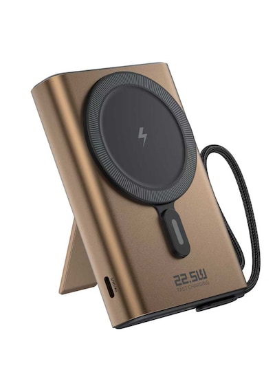 Shaza 10.000 Mah 22.5w Magsafe Taşınabilir Standlı Şarj Cihazı Gold
