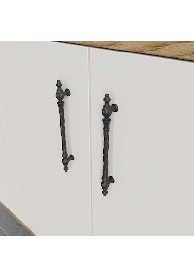Plain Metal Ayak Metal Kulp Pla4120 Kahve Köşesi Çok Amaçlı Dolap Erzak Dolabı Kiler Dolabı Saklama Dolabı Ekru Ceviz