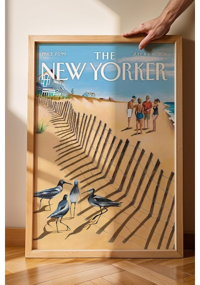 The New Yorker Çerçeveli Tablo July 11 2011 - Plaj Kuşları Tablosu