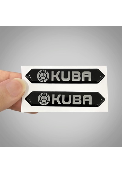 Küba 3D Gümüş Arma Sticker Yapıştırma 2 Adet