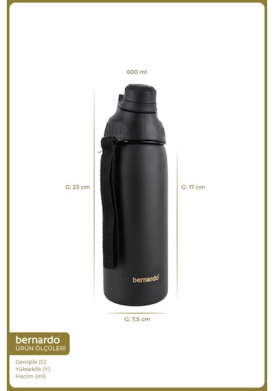 Bernardo Viva Termos Matara Siyah 600ml Krem