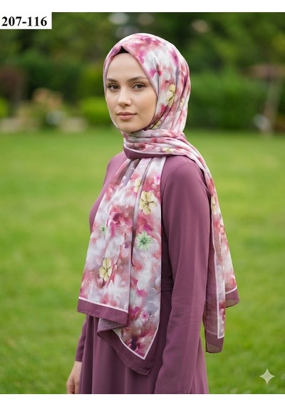 Moonscarfs Moonscarf Bambu Kraş Pamuk Şal Şarabi 207-116 Çok Renkli