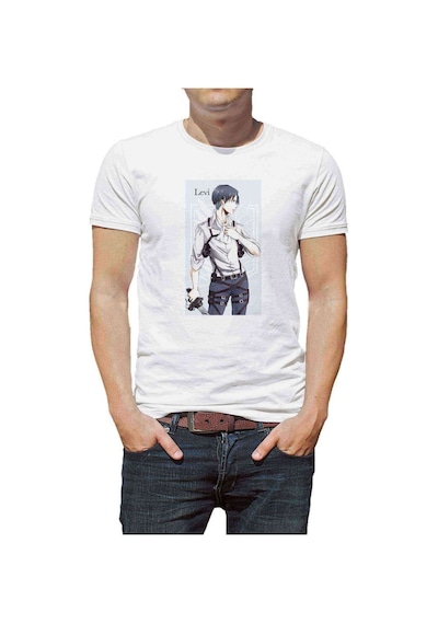 Anime Attack On Titan Baskılı Beyaz Erkek Tshirt (531003724)