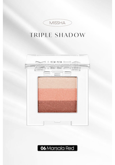 Yumuşak Dokulu, Dökülme Yapmayan 3 Renkli Göz Farı Triple Shadow No.6 Marsala Red 6
