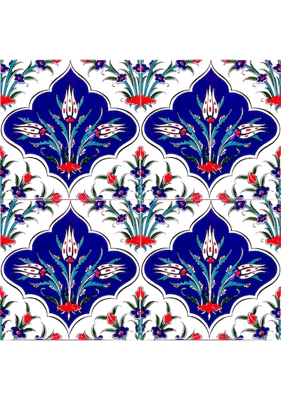 Armada Çini 20x20 Cm Ac 45 Kütahya Çinisi İznik Desenli Çini Karo