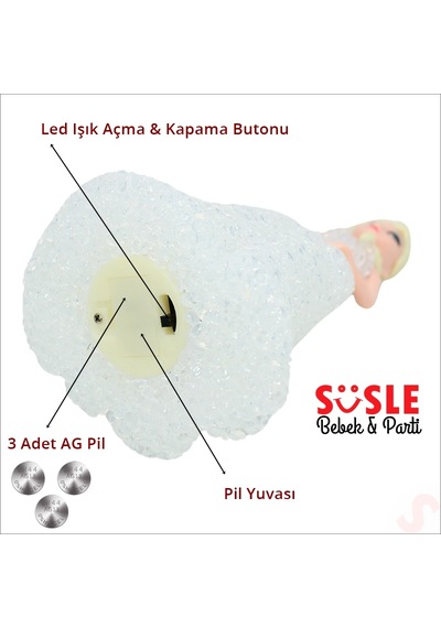 Frozen Renk Değiştiren Led Işıklı Lamba 16x9cm - Beyaz,1 Adet
