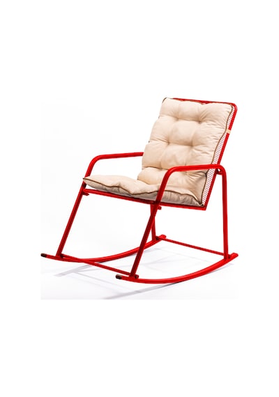 Retodesign Minderli Kırmızı Metal Sallanan Sandalye/ Bebek Emzirme Koltuğu/baba Koltuğu 1091