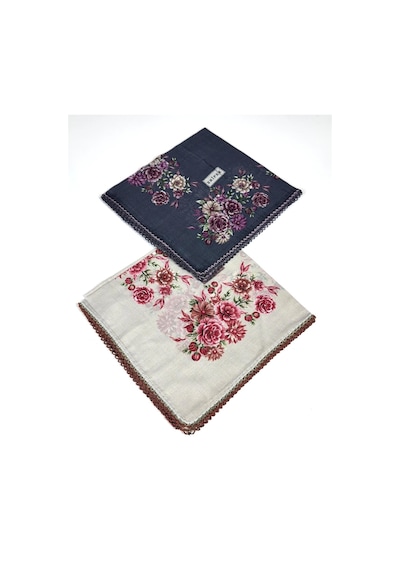 Eripek 2'li Paket Oyalı Pamuk Yazma 6595 Füme-taş