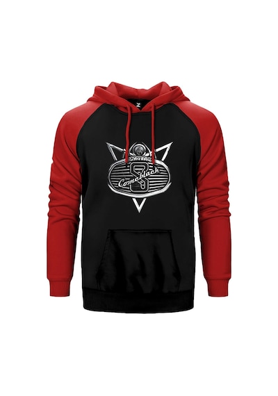 Scorpions Come Black Kırmızı Renk Reglan Kol Kapşonlu Sweatshirt Kırmızı