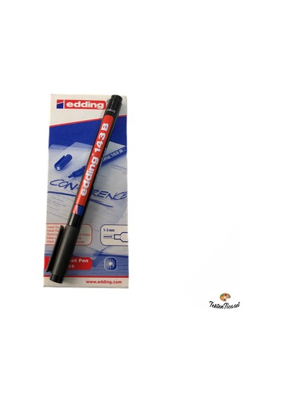 Edding 143b Asetat Kalem Kesik Uç 1-3 MM 10'lu Kutu Siyah