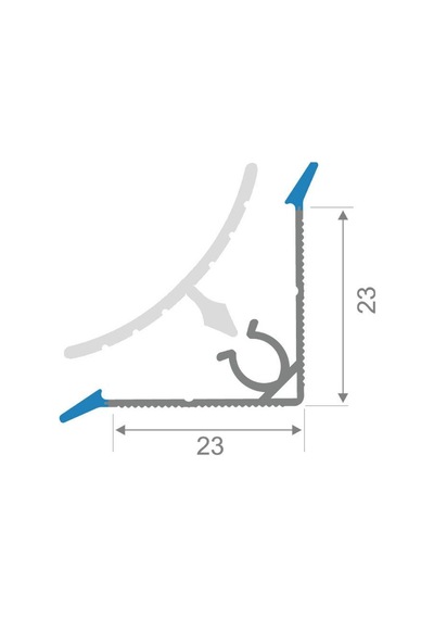 Süpürgelik Pvc Profil Iç Bükey Düz Siyah - 3,66 Metre